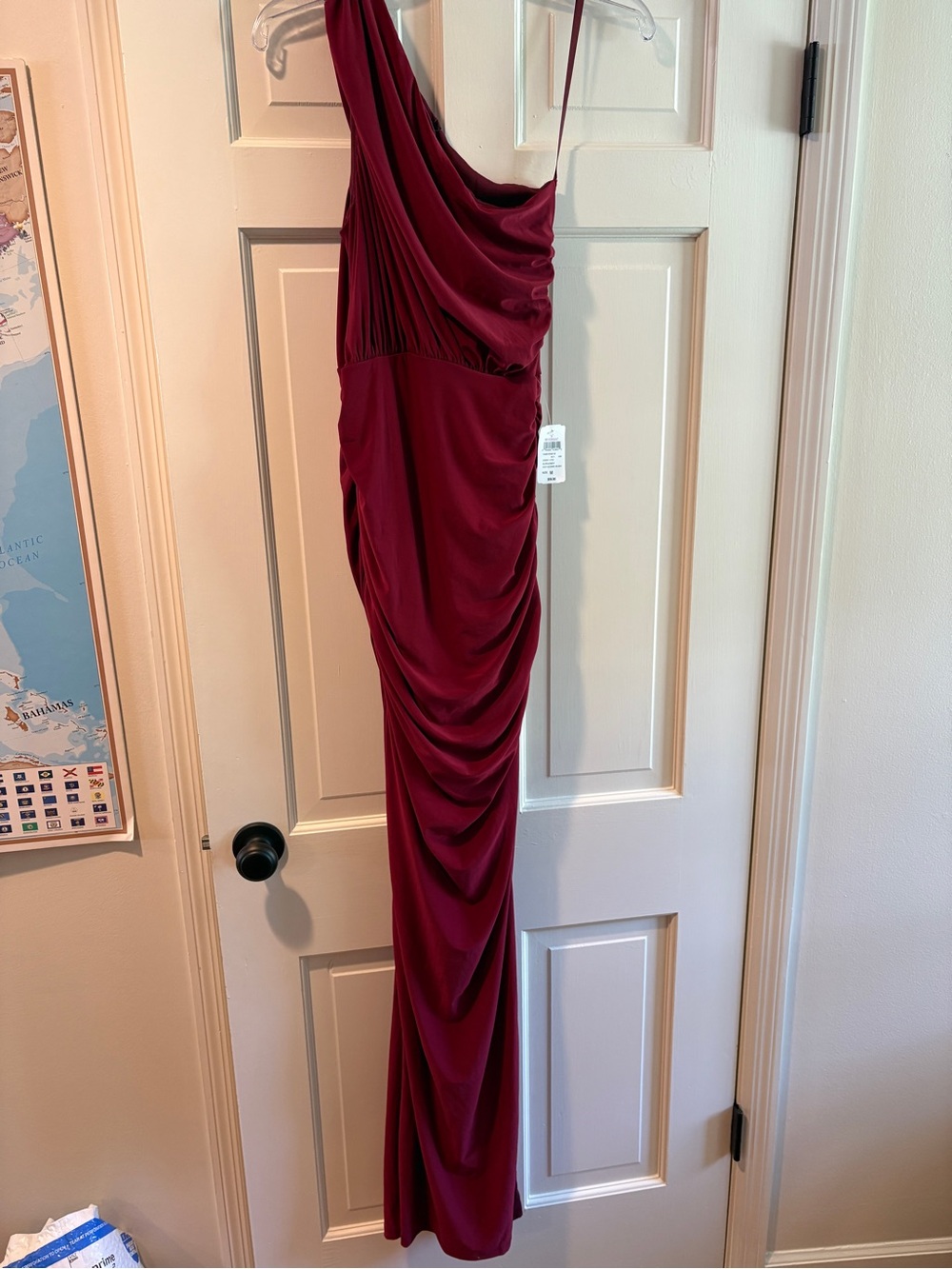 Windsor Burgundy One-Shoulder Gown
